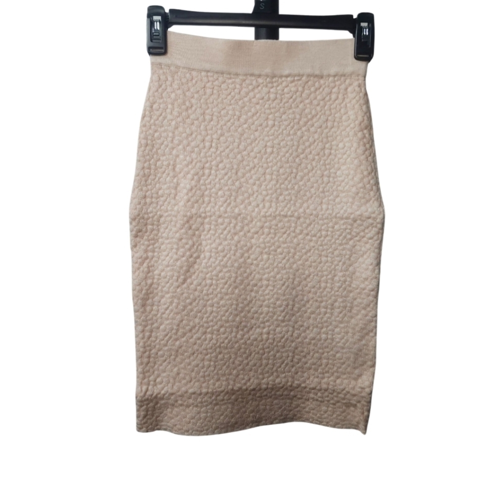 Lucy Paris NWT Blush Pink with White Animal Jacquard Print Sz Small Pencil Skirt